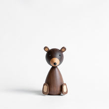 Load image into Gallery viewer, Wooden Bear, Small Nordic Figurines, Walnut & Oak Wood -Scandivagen
