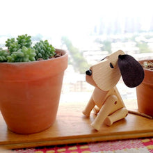 Load image into Gallery viewer, Wooden Dog Oscar Nordic Figurine, Wood & Leather - Scandivagen