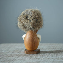 Load image into Gallery viewer, Wooden Optimist & Pessimist Nordic Man Figurines, Teak Wood - Scandivagen