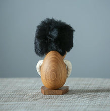 Load image into Gallery viewer, Wooden Optimist & Pessimist Nordic Man Figurines, Teak Wood - Scandivagen