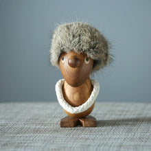 Load image into Gallery viewer, Wooden Optimist & Pessimist Nordic Man Figurines, Teak Wood - Scandivagen