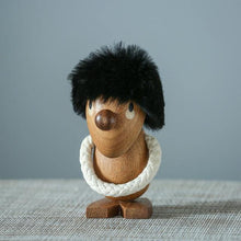 Load image into Gallery viewer, Wooden Optimist & Pessimist Nordic Man Figurines, Teak Wood - Scandivagen