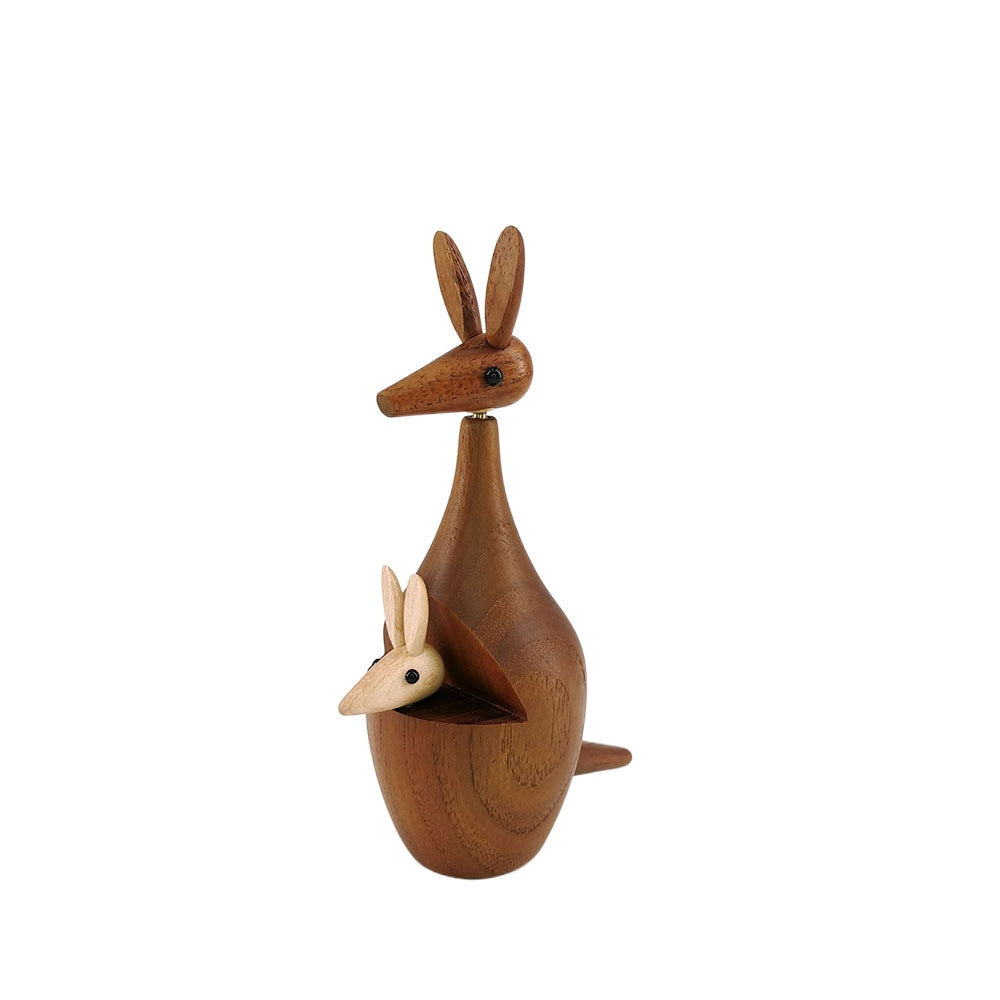 Kangaroo, Teak Wood Figurine
