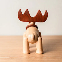 Load image into Gallery viewer, Wooden Moose Figurine, Beech and Walnut Wood - Scandivagen
