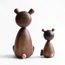 Load image into Gallery viewer, Wooden Bear, Large &amp; Small Nordic Figurines, Walnut &amp; Oak Wood -Scandivagen
