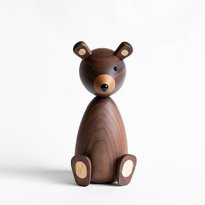 Wooden Bear, Large Nordic Figurines, Walnut & Oak Wood -Scandivagen