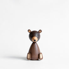 Load image into Gallery viewer, Wooden Bear, Small Nordic Figurines, Walnut &amp; Oak Wood -Scandivagen
