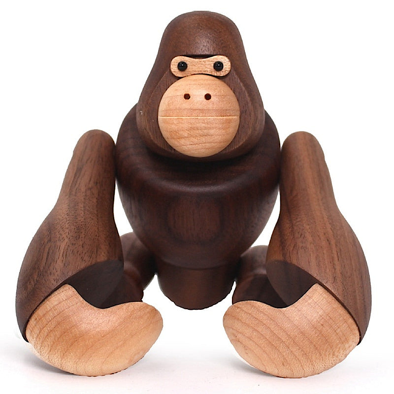 Gorilla, Walnut & Maple Wood, Wooden Figurine