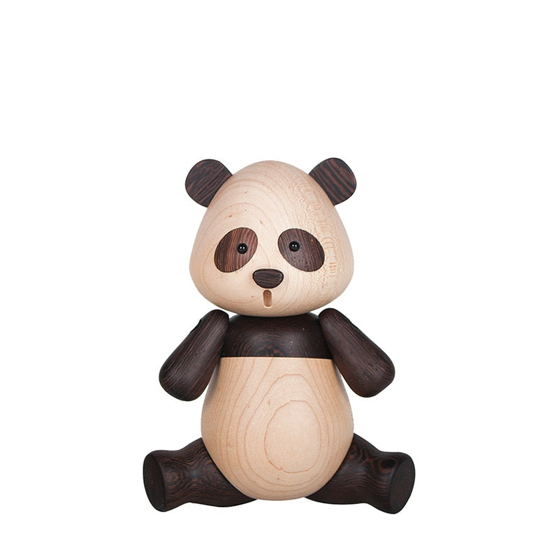 Panda, Walnut & Maple Wood Figurine