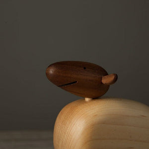 Sheep, Nordic Style Maple & Walnut Wooden Figurine