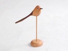 Load image into Gallery viewer, Wooden Long-tailed Birds Figurines, Walnut &amp; Beech Wood - Scandivagen
