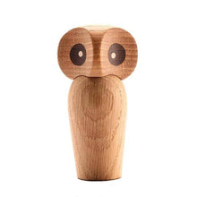 Load image into Gallery viewer, Wooden Owl Nordic Figurine, Walnut &amp; Oak Wood - Scandivagen
