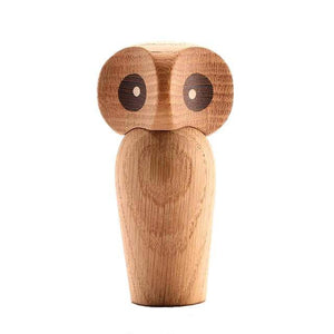 Wooden Owl Nordic Figurine, Walnut & Oak Wood - Scandivagen