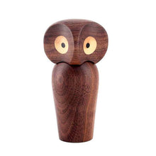 Load image into Gallery viewer, Wooden Owl Nordic Figurine, Walnut &amp; Oak Wood - Scandivagen
