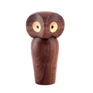 Wooden Owl Nordic Figurine, Walnut & Oak Wood - Scandivagen