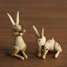 Load image into Gallery viewer, Wooden Rabbit Figurines, Walnut &amp; Maple Wood - Scandivagen
