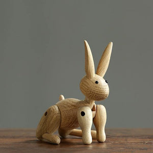Wooden Rabbit Figurines, Walnut & Maple Wood - Scandivagen