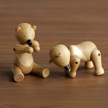 Load image into Gallery viewer, Wooden Small Bear, Nordic Figurine, Oak Wood - Scandivagen
