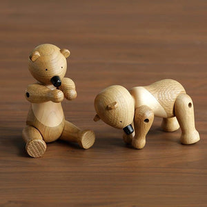 Wooden Small Bear, Nordic Figurine, Oak Wood - Scandivagen