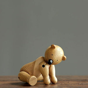 Wooden Small Bear, Nordic Figurine, Oak Wood - Scandivagen
