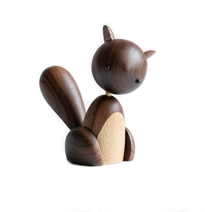 Squirrel, Walnut & Maple Wood Figurine