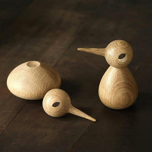 Wooden Bird Vedel Nordic Figurines, Teak & Sepele Wood - Scandivagen