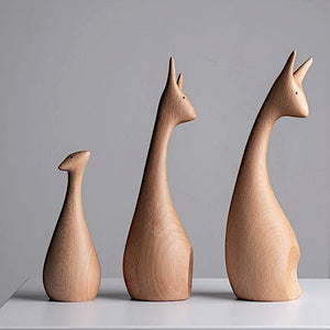 Wooden Deer Nordic Figurines, Oak Wood - Scandivagen