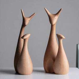 Wooden Deer Nordic Figurines, Oak Wood - Scandivagen
