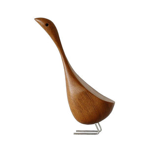  Wooden Goose Figurine, Teak Wood/Steel - Scandivagen