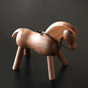 Wooden Horse Nordic Figurine, Walnut Wood - Scandivagen