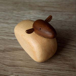 Sheep, Nordic Style Maple & Walnut Wooden Figurine