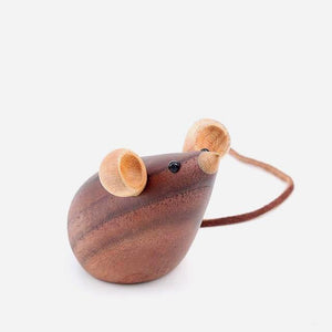 Wooden Cat & Mouse Nordic Figurines,  Walnut Wood  - Scandivagen