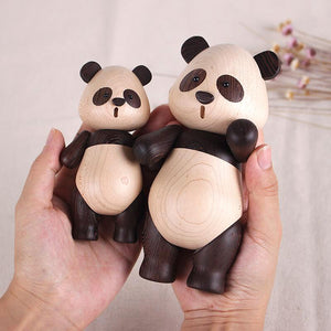 Panda, Walnut & Maple Wood Figurine