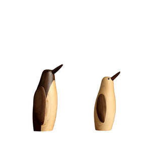 Wooden Penguin Figurines, Walnut & Maple Wood - Scandivagen