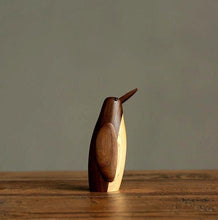 Load image into Gallery viewer, Wooden Penguin Figurines, Walnut &amp; Maple Wood - Scandivagen
