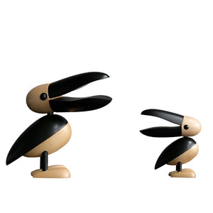 Wooden Pelican Figurine, Beech Wood - Scandivagen