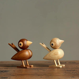 Wooden Sparrow Nordic Figurine, Oak & Teak Wood - Scandivagen