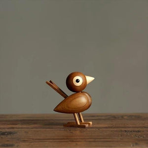 Wooden Sparrow Nordic Figurine, Teak Wood - Scandivagen