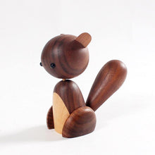 Load image into Gallery viewer, Wooden Squirrel Figurine, Walnut &amp; Maple Wood - Scandivagen
