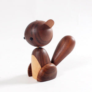 Wooden Squirrel Figurine, Walnut & Maple Wood - Scandivagen