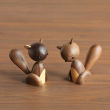 Load image into Gallery viewer, Wooden Squirrel Figurine, Walnut &amp; Maple Wood - Scandivagen
