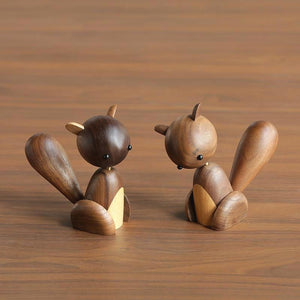 Wooden Squirrel Figurine, Walnut & Maple Wood - Scandivagen